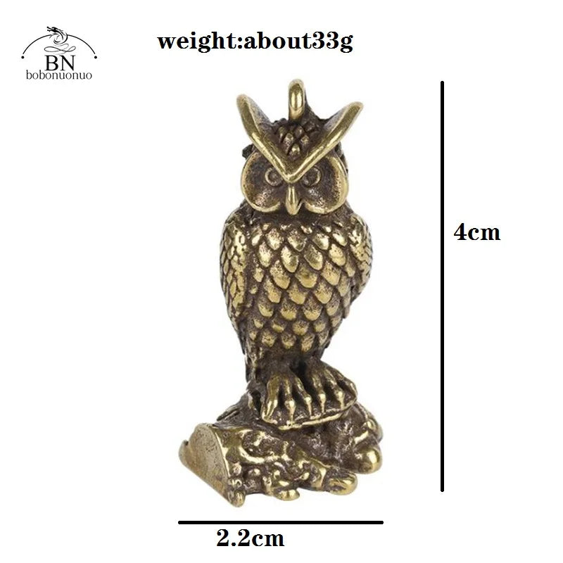 Antique Solid Brass Owl Figurine