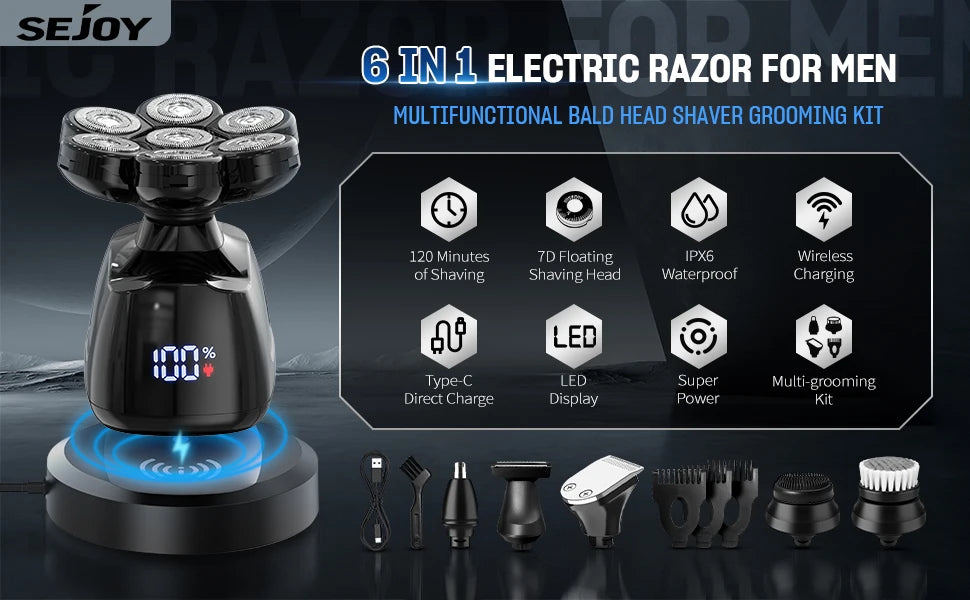 7D Head Shaver for Bald Men