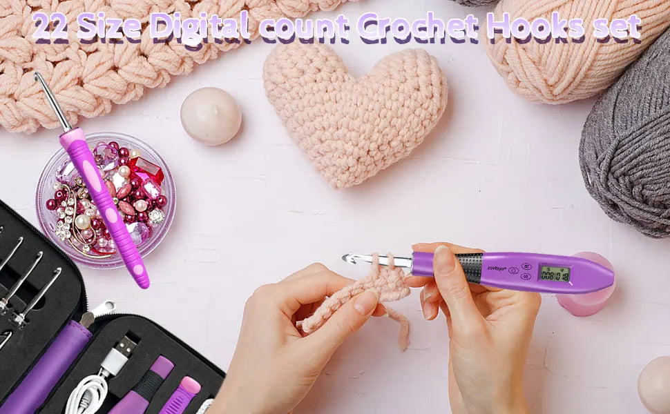 24pcs LED Crochet Hook Set