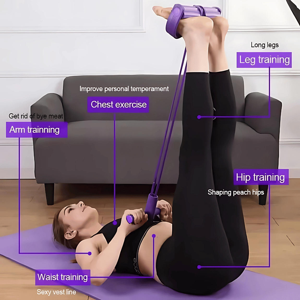 Four-Tube Pedal Tensioner Home Fitness Equipment