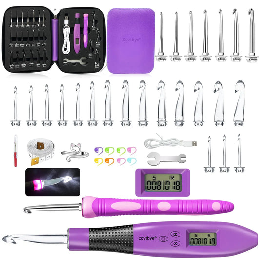 24pcs LED Crochet Hook Set